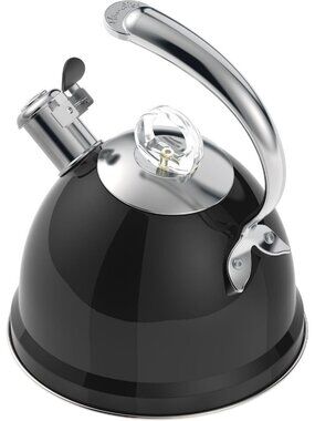 2.5 Qt Stainless Steel Whistling Tea Kettle for Gas, Electric Induction Black